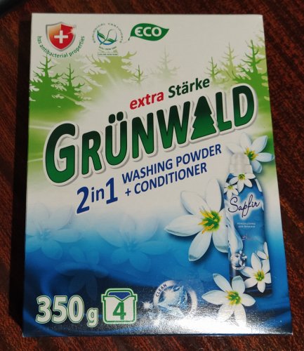 Фото Пральний порошок Grunwald Порошок пральний  Гірська Свіжість для ручного прання, 350 г (4260700180105) від користувача Isolar
