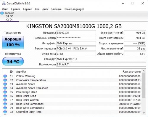 Фото SSD накопичувач Kingston A2000 1 TB (SA2000M8/1000G) від користувача NISKY
