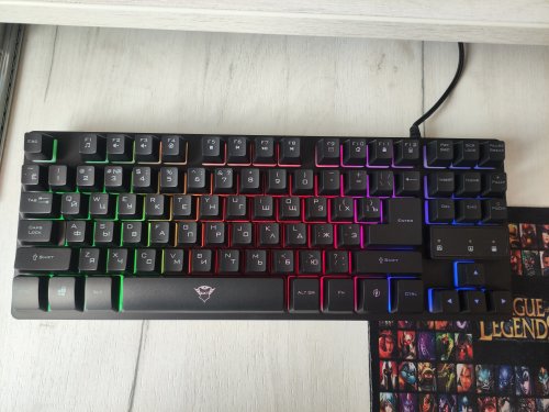 Teclado Gamer Trust Thado Negro Led RGB TKL