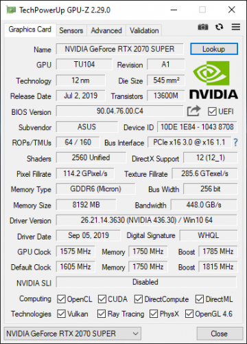 Фото Відеокарта ASUS DUAL-RTX2070S-O8G-EVO від користувача Ігор