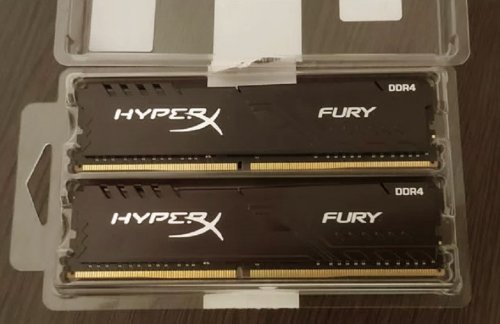 Фото Пам'ять для настільних комп'ютерів HyperX 16 GB (2x8GB) DDR4 3200 MHz Fury Black (HX432C16FB3K2/16) від користувача Serhii