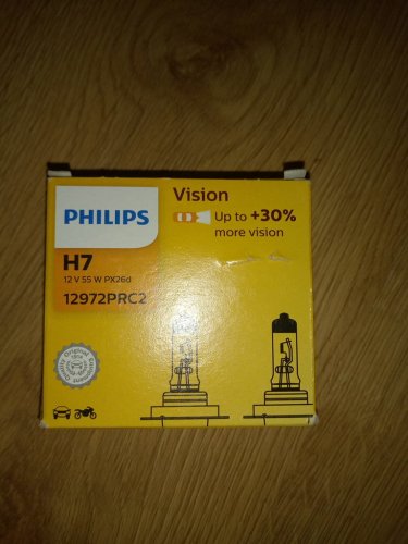 Фото галогенна Автолампа Philips H7 Premium 12V 55W +30% (12972PRB1) від користувача Severnoe siyanie