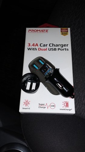 Фото Автомобільний зарядний пристрій Promate Voltrip-Duo 17W 2 USB Black (voltrip-duo.black) від користувача Salenow77