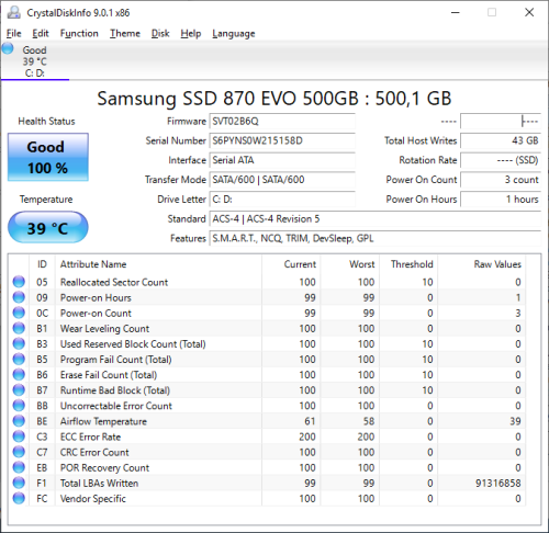 Фото SSD накопичувач Samsung 870 EVO 500 GB (MZ-77E500BW) від користувача Ruloff