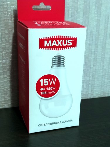Фото Світлодіодна лампа LED MAXUS LED A70 15W 4100K 220V E27 (1-LED-782) від користувача dr_ula