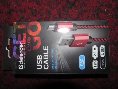 Фото Кабель Micro USB Defender USB/microUSB 1m Red (87801) від користувача grindcorefan1