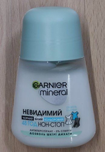 Фото роликовий дезодорант Garnier Шариковый дезодорант-антиперспирант для тела  Mineral Невидимый Свежесть хлопка 50 мл (3600542310314 від користувача Serhii