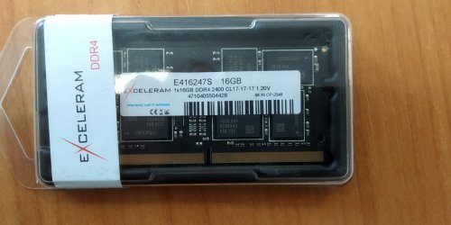 Фото Пам'ять для ноутбуків Exceleram 16 GB SO-DIMM DDR4 2400 MHz (E416247S) від користувача XOI