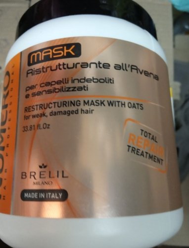 Фото маска для волосся Brelil Крем-маска  Professional Numero Восстанавливающая с овсом 1000мл (8011935052875) від користувача Mexanik