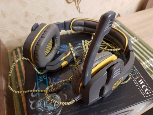 Фото Навушники з мікрофоном Sades SA-708 Stereo Gaming Headphone/Headset with Microphone Grey/Yellow (SA708-G-Y) від користувача San_Lex
