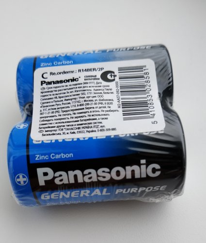 Фото Батарейка Panasonic C bat Carbon-Zinc 2шт General Purpose (R14BER/2P) від користувача Styrman