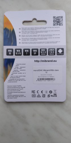 Фото Карта пам'яті Mibrand 8 GB microSDHC Class 10 MICDHC10/8GB від користувача XOI