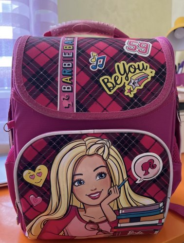 Фото  1 Вересня Рюкзак шкільний каркасний  H-11 Barbie red, 33.5*26*13.5 від користувача Mexanik