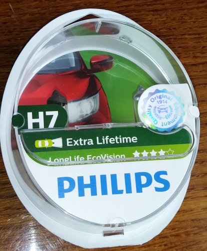 Фото галогенна Автолампа Philips H7 EcoVision LongLife 12V 55W (12972LLECOB1) від користувача dr_ula