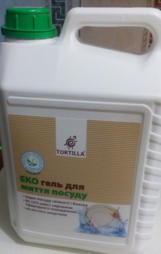 Фото рідина Tortilla Эко гель для мытья посуды 5 л (4820178060950) від користувача Mexanik