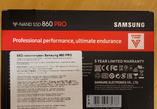 Фото SSD накопичувач Samsung 860 PRO 512 GB (MZ-76P512BW) від користувача Ironhide